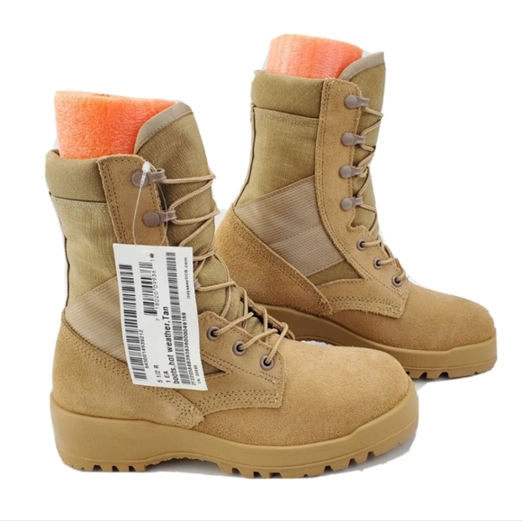 Source Unknown Shoes | Ufcw Military Boots Steel Toe Vibram Mondo PT Suede Leather 8430 Mens 5.5 R USA | Color: Tan | Size: 5.5 | Lifessentialz's